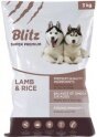 BLITZ сухой корм для взрослых собак Ягненок/рис 3кг