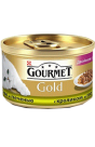 GOURMET GOLD консервы для кошек Кролик, Печень кусочки в подливке 85гр.