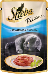 Sheba Pleasure пауч для кошек Тунец/Лосось (24шт по 85гр)